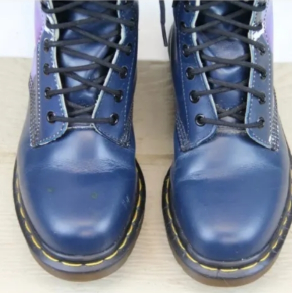 VTG DR MARTENS BULLDOG BRITISH FLAG BOOTS US 7  MADE IN ENGLAND 14 EYE 1914 TALL - Picture 7 of 14